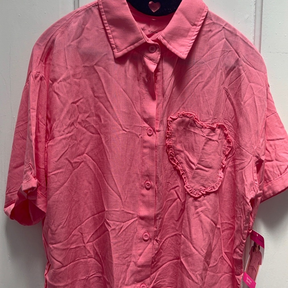 Betsey Johnson Bright Pink Viscose Top